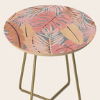 Pink tropical leaves Side Table Gallery Image 2