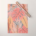 Pink tropical leaves Wrapping Paper Gallery Image 1