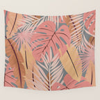 Pink tropical leaves Wall Tapestry Gallery Image 4