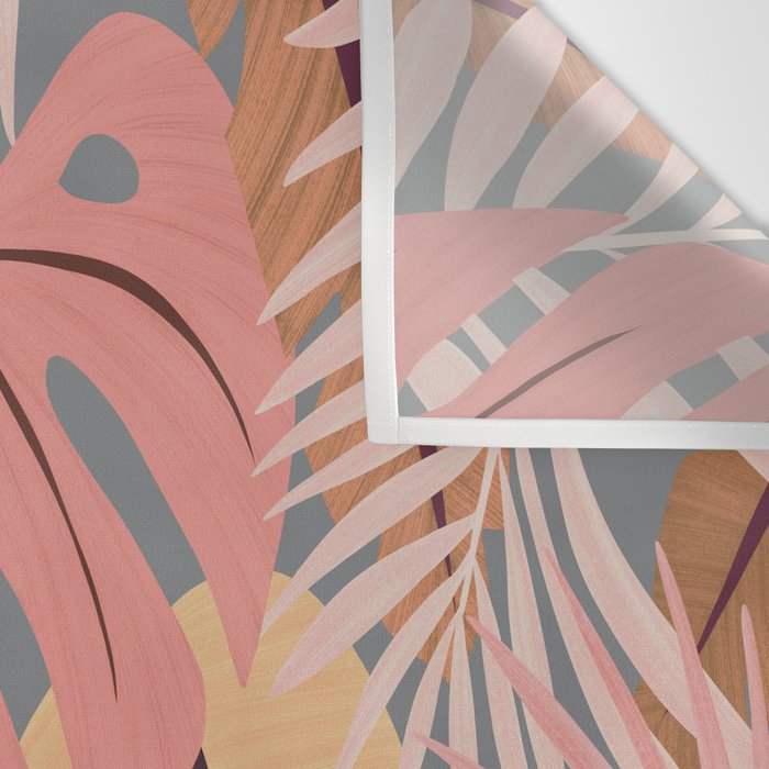 Pink tropical leaves Wall Tapestry Gallery Image 3