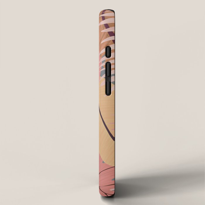Pink tropical leaves iPhone Case Gallery Image 2