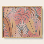 Pink tropical leaves Serving Tray Gallery Image 1