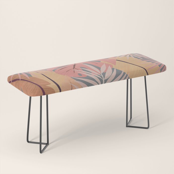 Pink tropical leaves Bench Gallery Image 1