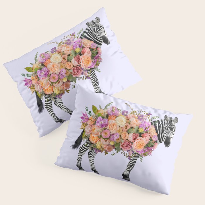 FLORAL ZEBRA Pillow Sham Gallery Image 1