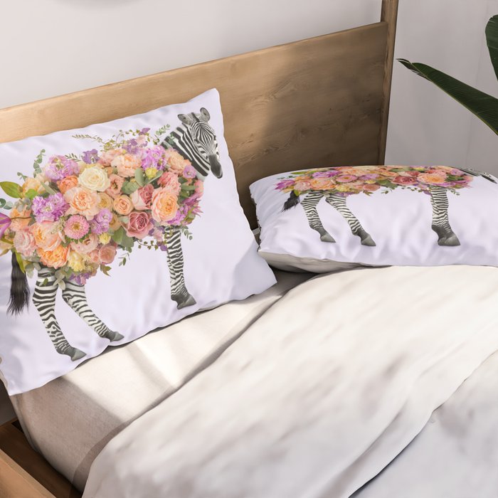 FLORAL ZEBRA Pillow Sham Gallery Image 2