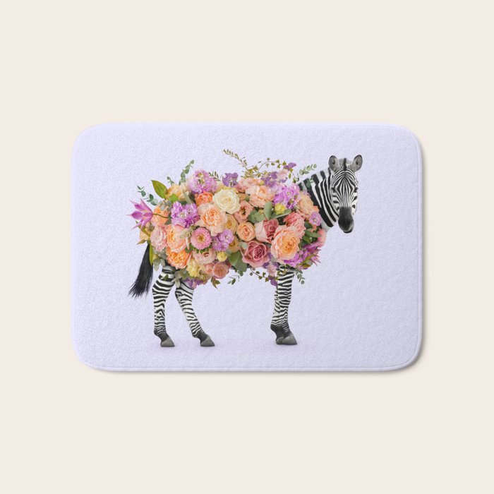 FLORAL ZEBRA Bath Mat Gallery Image 1