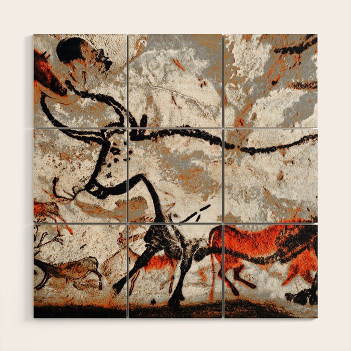 Prehistoric Bull Lascaux Cave Painting Wood Wall Art Gallery Image 1