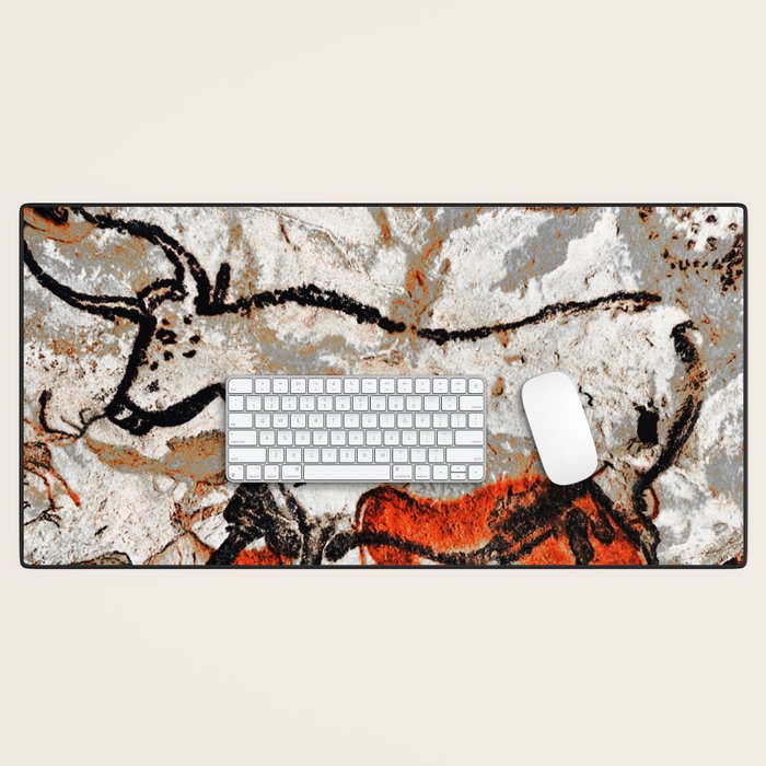 Prehistoric Bull Lascaux Cave Painting Desk Mat Gallery Image 1