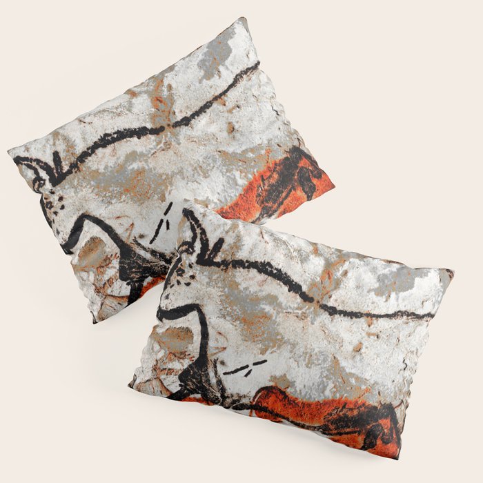 Prehistoric Bull Lascaux Cave Painting Pillow Sham Gallery Image 1