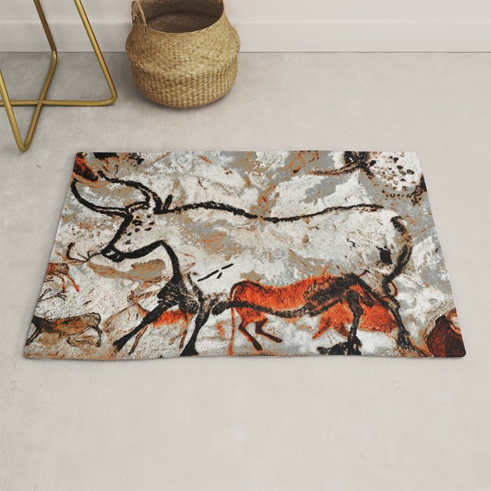 Prehistoric Bull Lascaux Cave Painting Rug