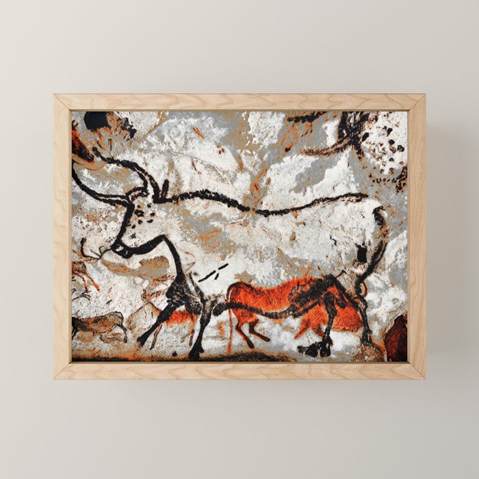 Prehistoric Bull Lascaux Cave Painting Mini Art Print Gallery Image 1