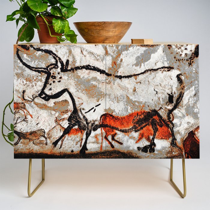 Prehistoric Bull Lascaux Cave Painting Credenza Gallery Image 1