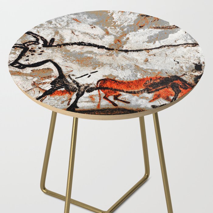 Prehistoric Bull Lascaux Cave Painting Side Table Gallery Image 2