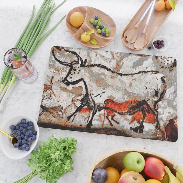 Prehistoric Bull Lascaux Cave Painting Cutting Board Gallery Image 2