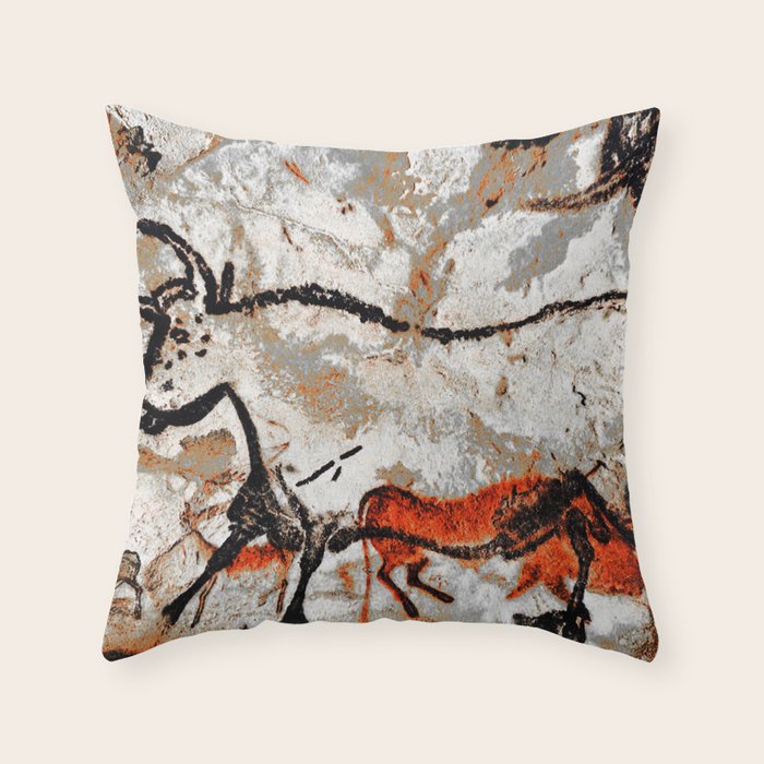 Prehistoric Bull Lascaux Cave Painting Throw Pillow Gallery Image 6