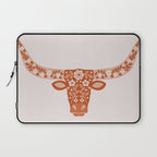 Floral Longhorn â Burnt Orange Laptop Sleeve Gallery Image 1