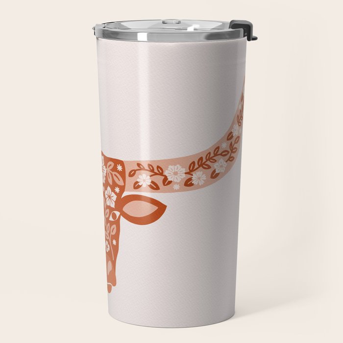 Floral Longhorn â Burnt Orange Travel Mug Gallery Image 2