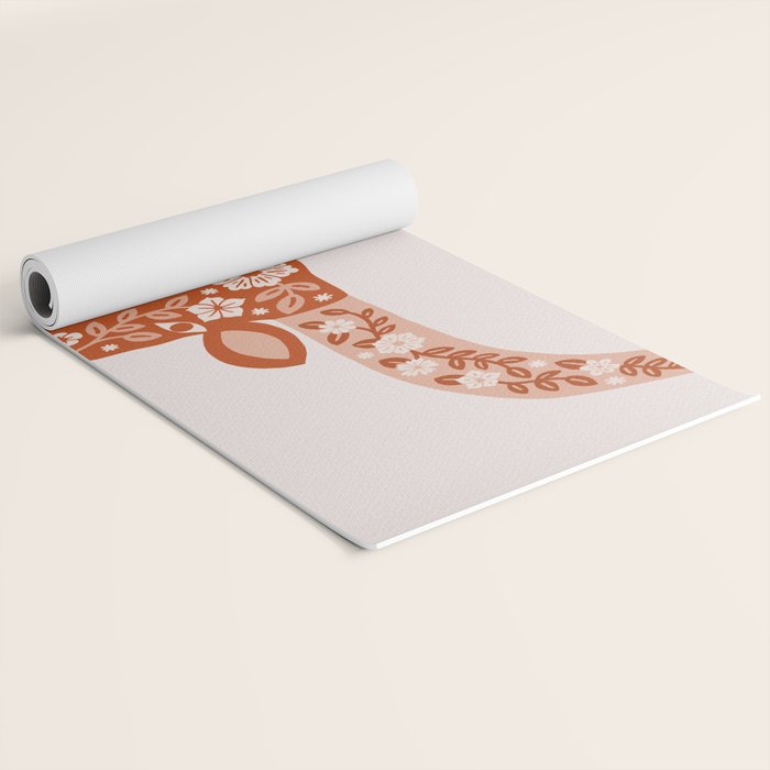 Floral Longhorn â Burnt Orange Yoga Mat Gallery Image 2