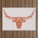 Floral Longhorn â Burnt Orange Outdoor Rug Gallery Image 1