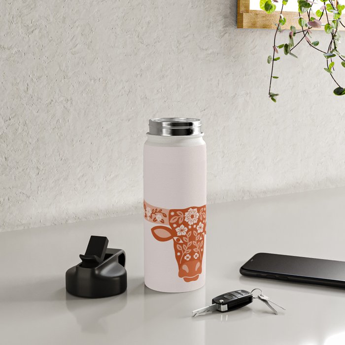 Floral Longhorn â Burnt Orange Water Bottle Gallery Image 4