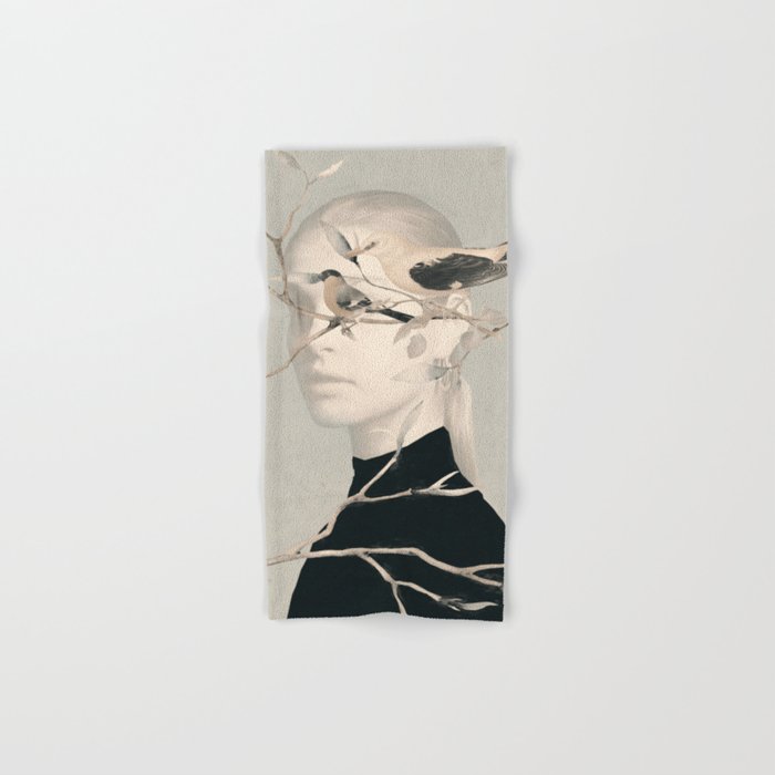Woman and Birds 2 Bath Towel Gallery Image 1
