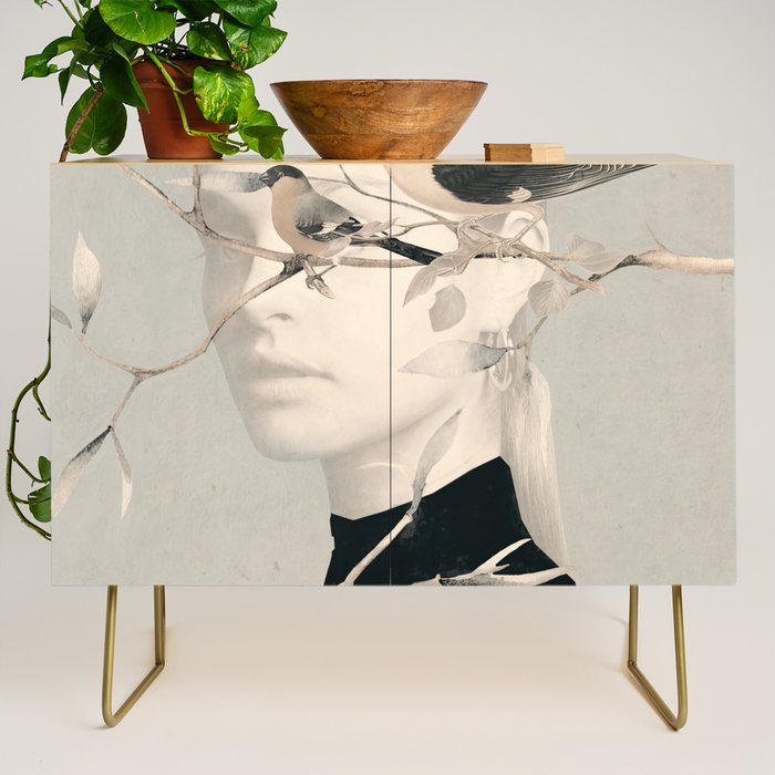 Woman and Birds 2 Credenza Gallery Image 1
