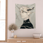 Woman and Birds 2 Wall Tapestry Gallery Image 2