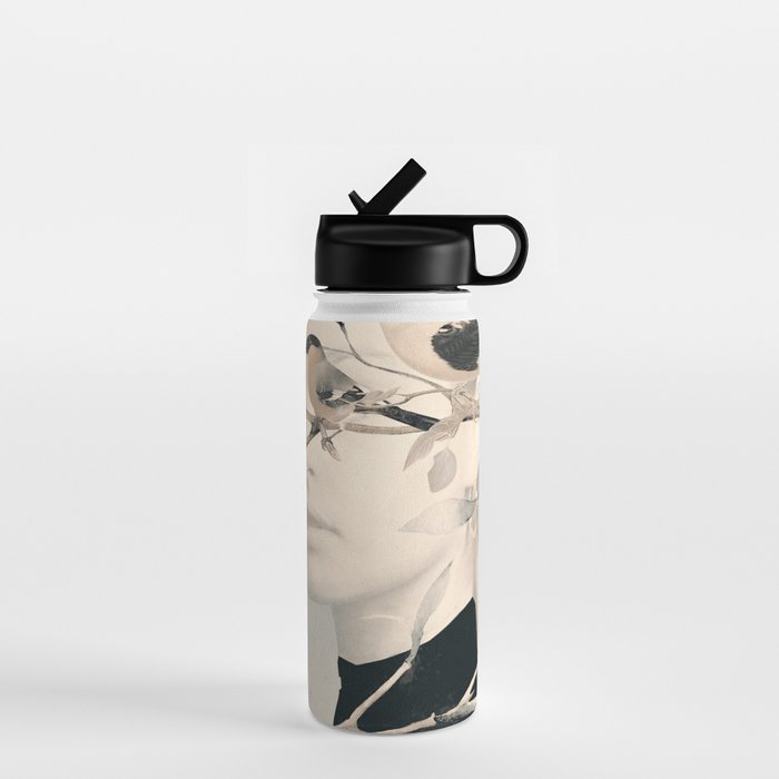 Woman and Birds 2 Water Bottle Gallery Image 1