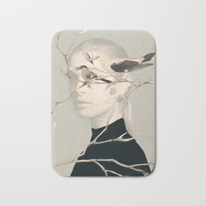 Woman and Birds 2 Bath Mat Gallery Image 1