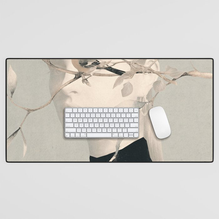 Woman and Birds 2 Desk Mat Gallery Image 1
