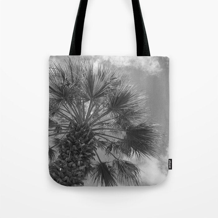 Black and white palm tree in Spain - summer nature and travel photography.  Tote Bag Gallery Image 1