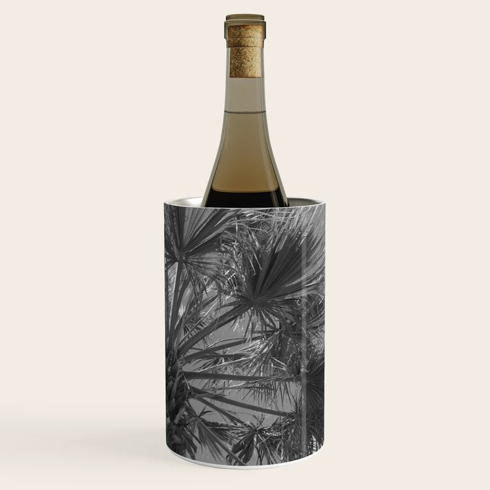 Black and white palm tree in Spain - summer nature and travel photography.  Wine Chiller