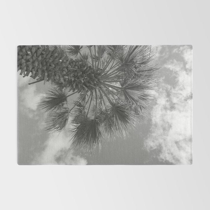 Black and white palm tree in Spain - summer nature and travel photography.  Rug Gallery Image 2