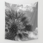 Black and white palm tree in Spain - summer nature and travel photography.  Wall Tapestry Gallery Image 4