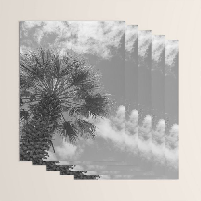 Black and white palm tree in Spain - summer nature and travel photography.  Wrapping Paper Gallery Image 3