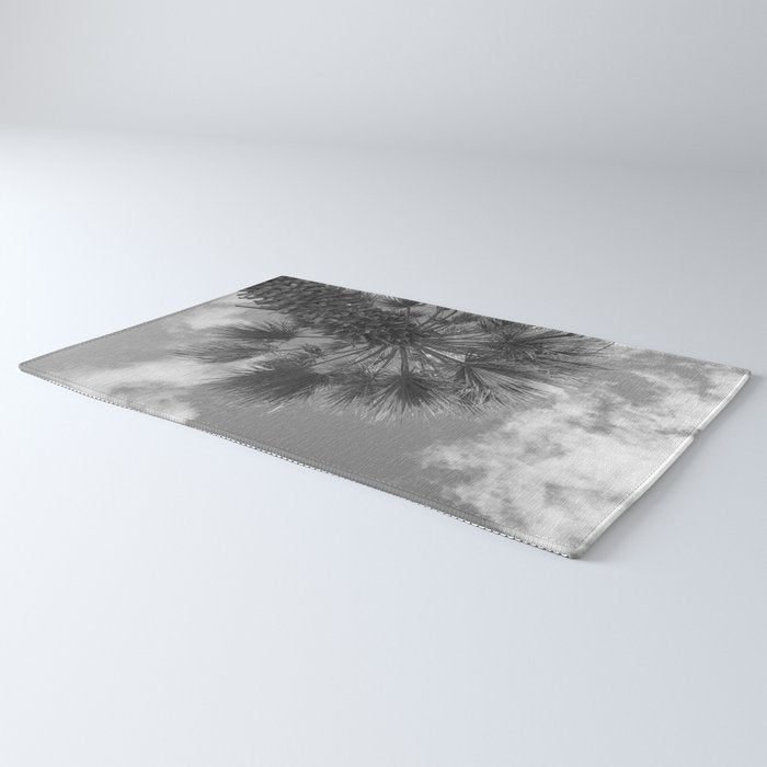 Black and white palm tree in Spain - summer nature and travel photography.  Rug Gallery Image 3