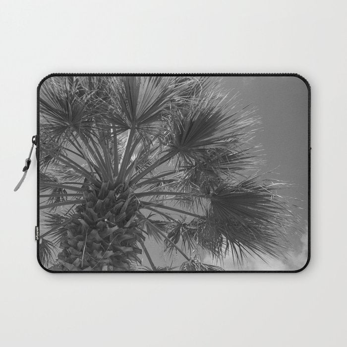 Black and white palm tree in Spain - summer nature and travel photography.  Laptop Sleeve Gallery Image 1
