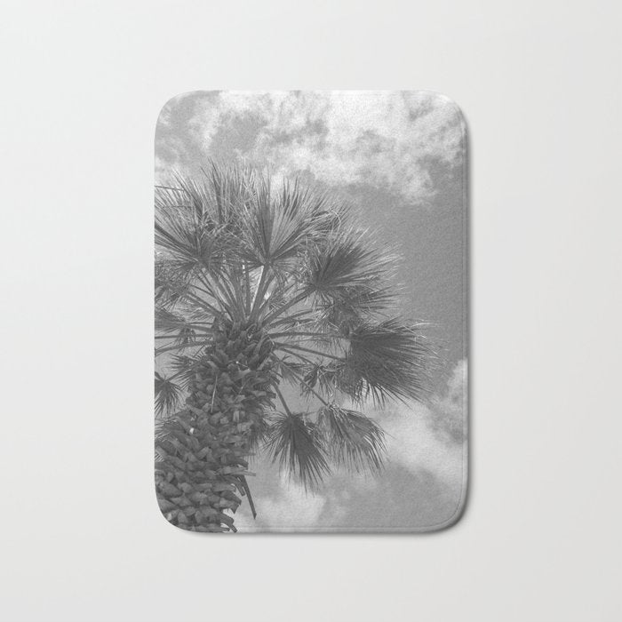 Black and white palm tree in Spain - summer nature and travel photography.  Bath Mat Gallery Image 1