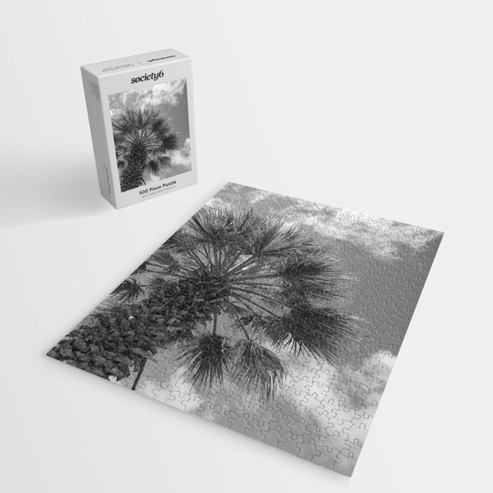 Black and white palm tree in Spain - summer nature and travel photography.  Jigsaw Puzzle Gallery Image 2