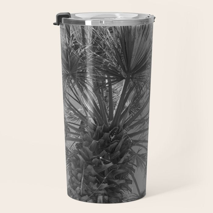 Black and white palm tree in Spain - summer nature and travel photography.  Travel Mug Gallery Image 3
