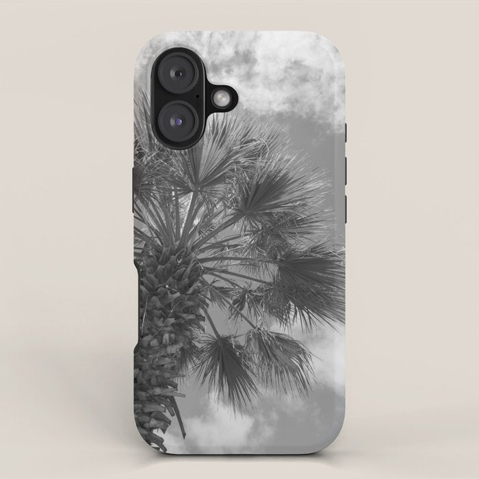 Black and white palm tree in Spain - summer nature and travel photography.  iPhone Case Gallery Image 1