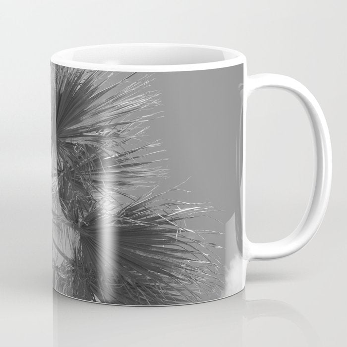 Black and white palm tree in Spain - summer nature and travel photography.  Coffee Mug Gallery Image 1