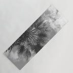 Black and white palm tree in Spain - summer nature and travel photography.  Yoga Mat Gallery Image 1