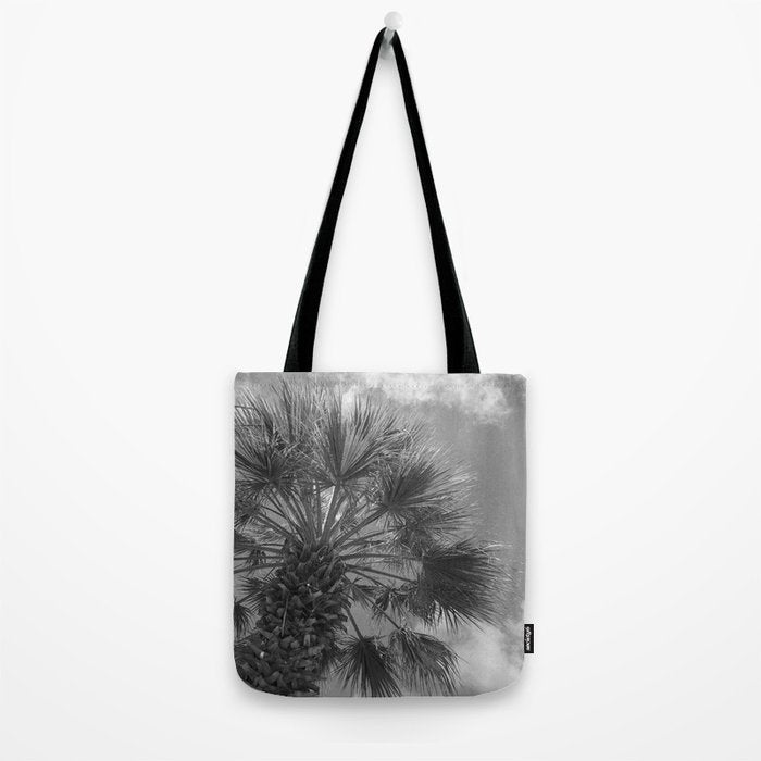 Black and white palm tree in Spain - summer nature and travel photography.  Tote Bag Gallery Image 2