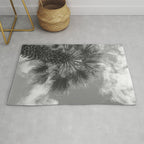 Black and white palm tree in Spain - summer nature and travel photography.  Rug Gallery Image 1