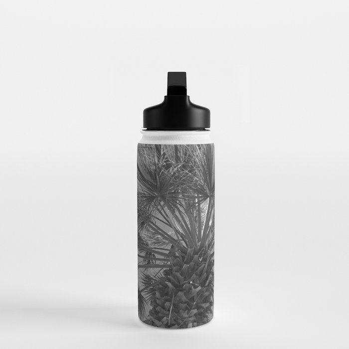 Black and white palm tree in Spain - summer nature and travel photography.  Water Bottle Gallery Image 3