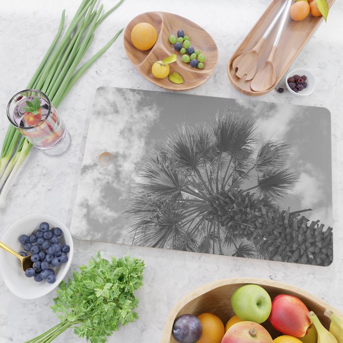 Black and white palm tree in Spain - summer nature and travel photography.  Cutting Board Gallery Image 2