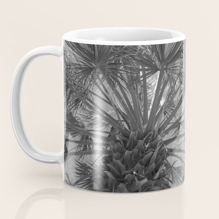 Black and white palm tree in Spain - summer nature and travel photography.  Coffee Mug Gallery Image 3