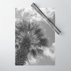 Black and white palm tree in Spain - summer nature and travel photography.  Wrapping Paper Gallery Image 1