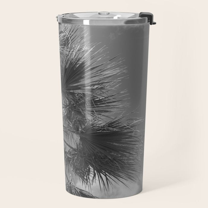 Black and white palm tree in Spain - summer nature and travel photography.  Travel Mug Gallery Image 2